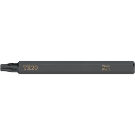 Bit 867 S TORX 20x70mm 1/4 di pollice TORX 20x70mm L.70mm WERA (Per 5)