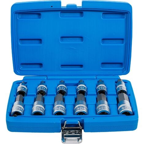 Bit-Einsatz-Satz  Antrieb Innenvierkant 12,5 mm (1/2")  Innensechskant 5 - 22 mm  12-tlg.