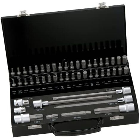 Bit set. 49 pezzi. Albero da 10 mm