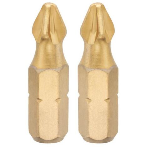 Bit Titan-Nitrid 2 Stück Pozidrive 2 Titan-Nitrid Bits