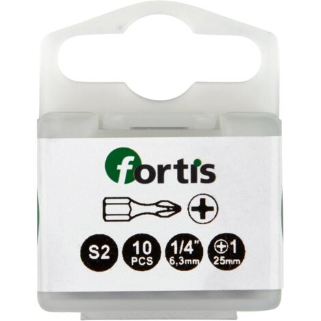 Bit Torsion 1/4" DIN3126 C6,3 PH1x25mm 10er Pack FORTIS