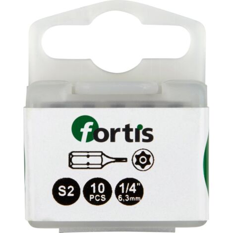 Bit zähhart 1/4" DIN3126 C6,3 T10x25mm mit Bohrung 10er Pack FORTIS