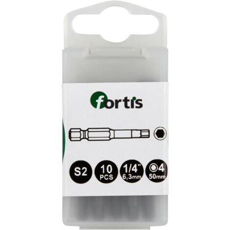 Bit zähhart 1/4" DIN3126 E6,3 Innensechskant 4x50mm 10er Pack FORTIS