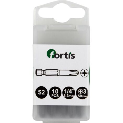 Bit zähhart 1/4" DIN3126 E6,3 PH3x50mm 10er Pack FORTIS