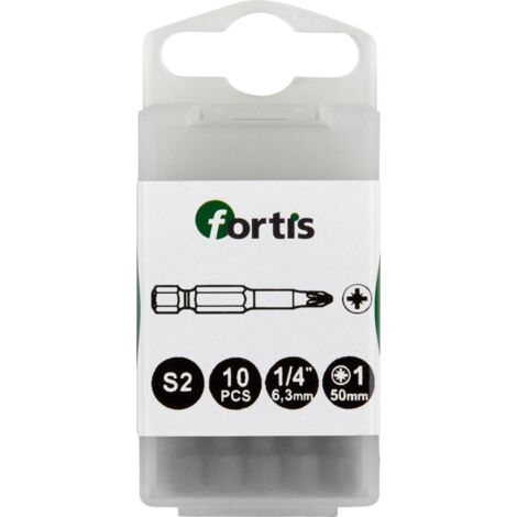 Bit zähhart 1/4" DIN3126 E6,3 PZ1x50mm 10er Pack FORTIS