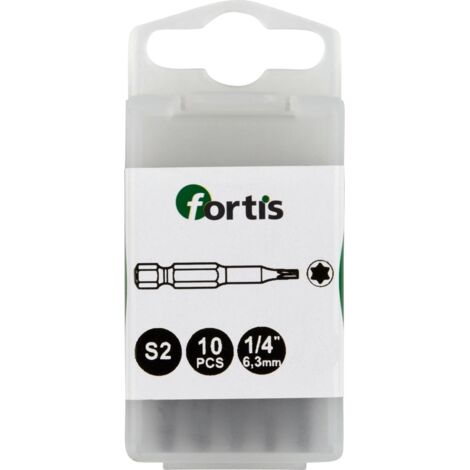 Bit zähhart 1/4" DIN3126 E6,3 T10x50mm 10er Pack FORTIS