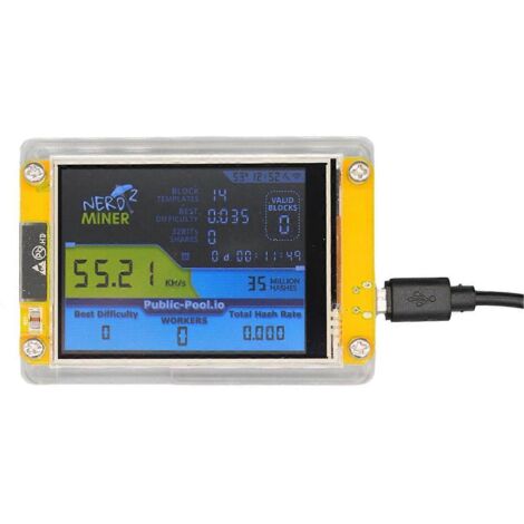 Bitcoin Nerd Miner V2 55-56KH/s Écran 2,8 pouces BTC Nerdminer