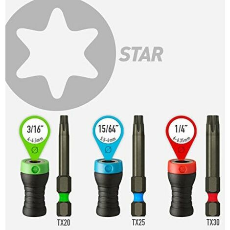 Bithalter magnetisch Magnet Driver® B33 Star, einem Blister mit 3 Bits Star und 3 Magnet Driver Magnetischer Bithalter