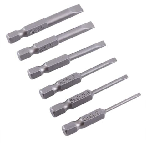 Bits de forage de 6 tailles, tige hexagonale, tournevis électriques 50 mm pour remplacer les pièces à air à main