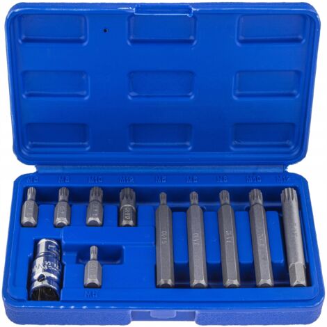 Bits de tournevis pour clés spline M5-M12 3/8 1/2 11 pièces 30 mm 75 mm