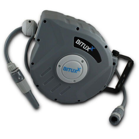 Bituxx® 10 Meter Wand Schlauchtrommel Schlauchaufroller Wasserschlauchaufroller Schlauchbox Automatik (10 m)