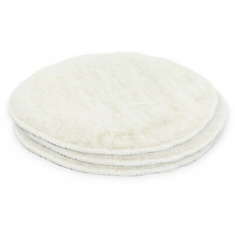 BITUXX® 150mm Polierpad Wollpad Polierfell Wollpuffer für Autopoliermaschinen (3x)