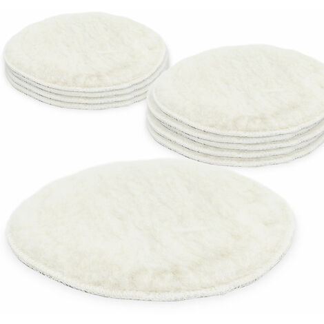 BITUXX® 180mm Polierpad Wollpad Polierfell Wollpuffer für Autopoliermaschinen (10x)