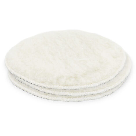 BITUXX® 180mm Polierpad Wollpad Polierfell Wollpuffer für Autopoliermaschinen (3x)