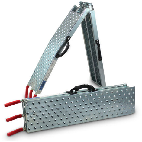 Bituxx 2x Auffahrrampe Verladerampe Quadrampe Motorradrampe Klappbar Stahl bis 400kg Länge 1,76m