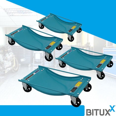 Bituxx 4 Stück Rangierhilfen Rangierroller Rangierheber für PKW Auto Anhänger belastbar bis 450 kg pro Rangierroller