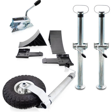 Bituxx Anhänger Stützrad Stützen Unterlegkeile Halter Klemmschellen - 10 Teile Set
