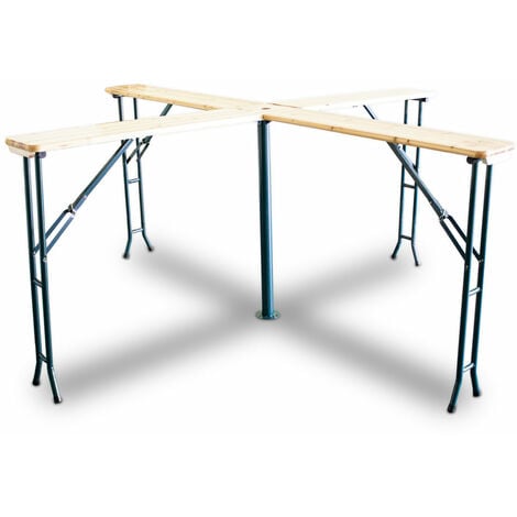 Bituxx Bierzeltgarnitur Festzeltgarnitur Biertisch Stehtisch Bierzelttisch Quattro klappbar Kreuzform 241cm