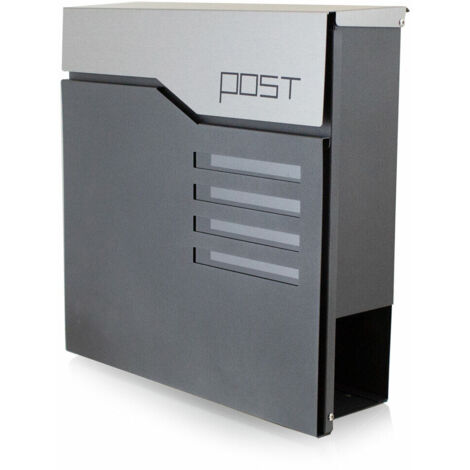 Bituxx Design Briefkasten 18396 Wandbriefkasten Postkasten Anthrazit Graphit