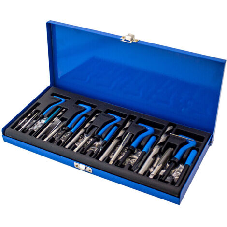Bituxx Gewinde Reparatur Werkzeug Satz 131 tlg. (M5 M6 M8 M10 M12) Schneideisen Bohrer Gewindeschneider