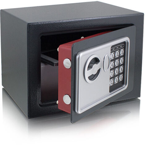 Bituxx Mini Tresor Zahlenschloss elektronisch Minisafe Wandtresor Wandsafe Grau Tresor Maße(B/H/T): 230mm x 170mm x 170mm Türstärke: 3 mm