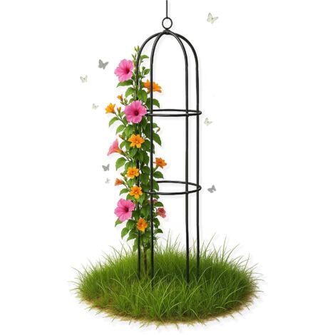 Bituxx Rosenturm Obelisk Rosenbogen Metall Rankbogen Gartenbogen Torbogen Rundbogen Rankhilfe Garten Rankgitter 150cm