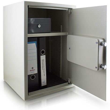 Bituxx Safe Tresor Möbeltresor Wandtresor Aktentresor Geldschrank Maße(B/H/T): 350 mm x 520 mm x 360 mm - Türstärke: 4 mm lichtgrau