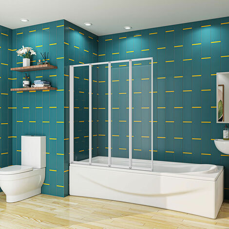 Biubiubath 4 Fold Folding Bath Shower Screen Panel 800x1400mm