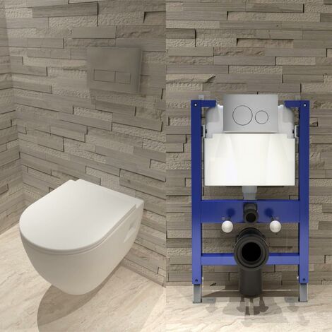 Biubiubath 5 In 1 Wall Hung Toilet Soft Close Seat 0.82M Concealed Cistern Frame Set