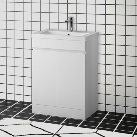 Biubiubath 500mm Bathroom Vanity Unit without Basin Gloss White 2 Doors