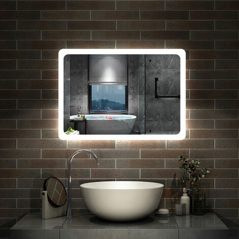 Biubiubath 500x700mm Bluetooth Bathroom LED Mirror with 3 Colour LED Lights Anti-fog