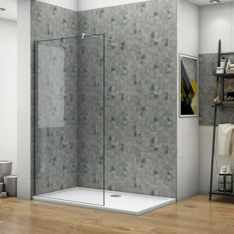 BIUBIUBATH 1200x1950mm Walk In Wet Room Shower Easyclean Glass Enclosure Screen