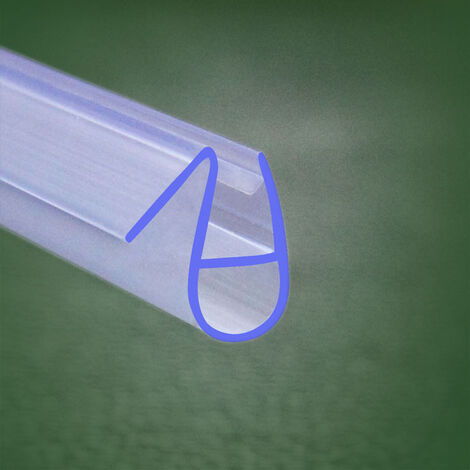 Biubiubath Bath Shower Screen Door Seal Strip for 5-6mm Glass Thickness 12mm Seals Gap (Type 3)