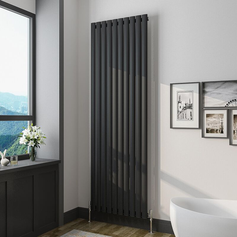 Image of Biubiubath - Black Oval Column Radiator&hellip;