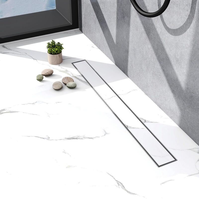 Biubiubath - Caniveau de douche en acier inoxydable 2 en 1 SUS304, siphon douche italienne,140cm bonde de douche