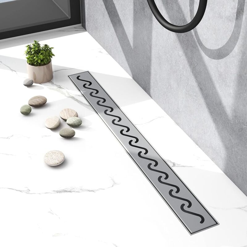 Biubiubath - Caniveau de douche en acier inoxydable, siphon douche italienne,bonde de douche S-70cm