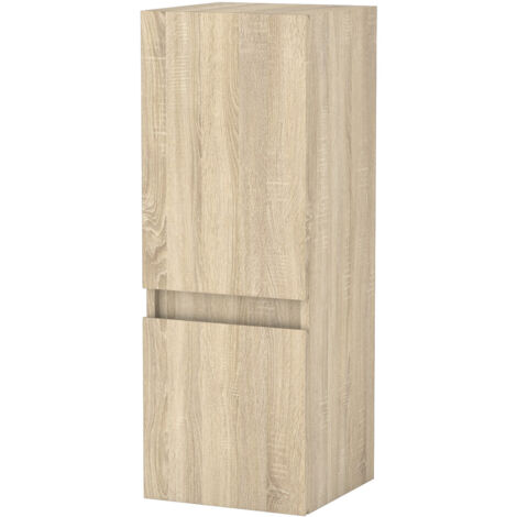 Biubiubath Colonne de salle de bain + 2 Porte, Compartiment,30 x 30 x 83 cm,Chêne