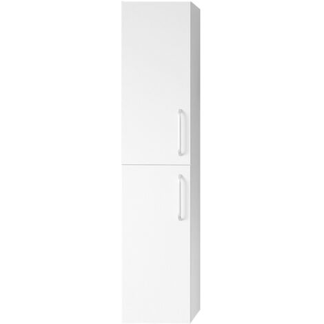 Biubiubath Colonne de Salle de Bain Haute + 2 Porte, Compartiment,30 x 26.8 x 142 cm Blanc