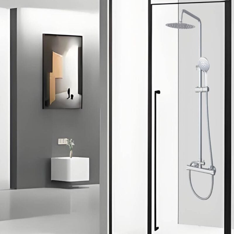 Colonne de douche thermostatique élégante avec colonne de douche pluie réglable en hauteur - Biubiubath
