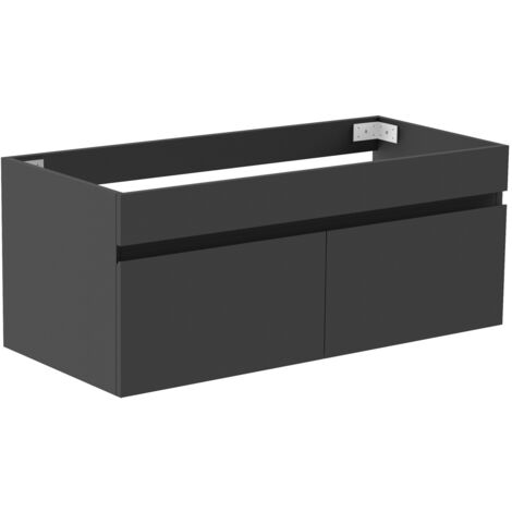 Biubiubath Ensemble de meuble Salle de Bain de rangement + 2 portes ouvrantes, 99 x 45 x 40 cm, Anthracite，sans vasque