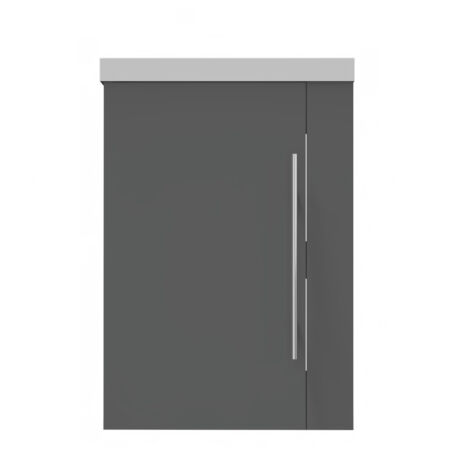 Biubiubath Ensemble de meuble Salle de Bain de Rangement + Tiroir, 44 x 23 x 60 cm, Anthracite，sans vasque