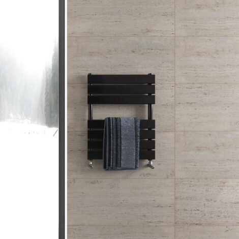 Biubiubath Flat Panel Towel Rail Radiator 650x500mm Black