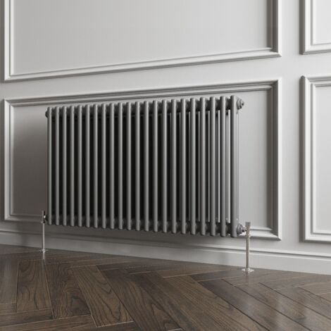 Biubiubath Traditional Cast Iron Style Radiator Horizontal 2 Column Anthracite 600x1010mm
