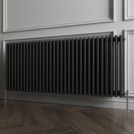 Biubiubath Traditional Cast Iron Style Radiator Horizontal 3 Column Black 600x1460mm
