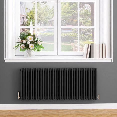 Biubiubath Traditional Cast Iron Style Radiator Horizontal 4 Column Anthracite 600x1460mm