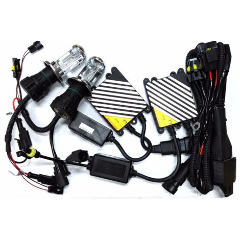 Bixenon H4 H4-3 6000k 55w Hid Headlamp Pair Kit For Car Light Control Unit