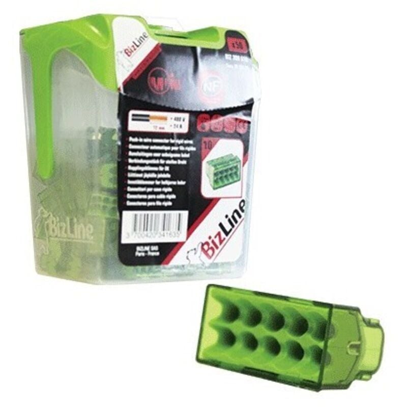 Bizline - bornes de connexion automatique 10 entrées christal mini vert