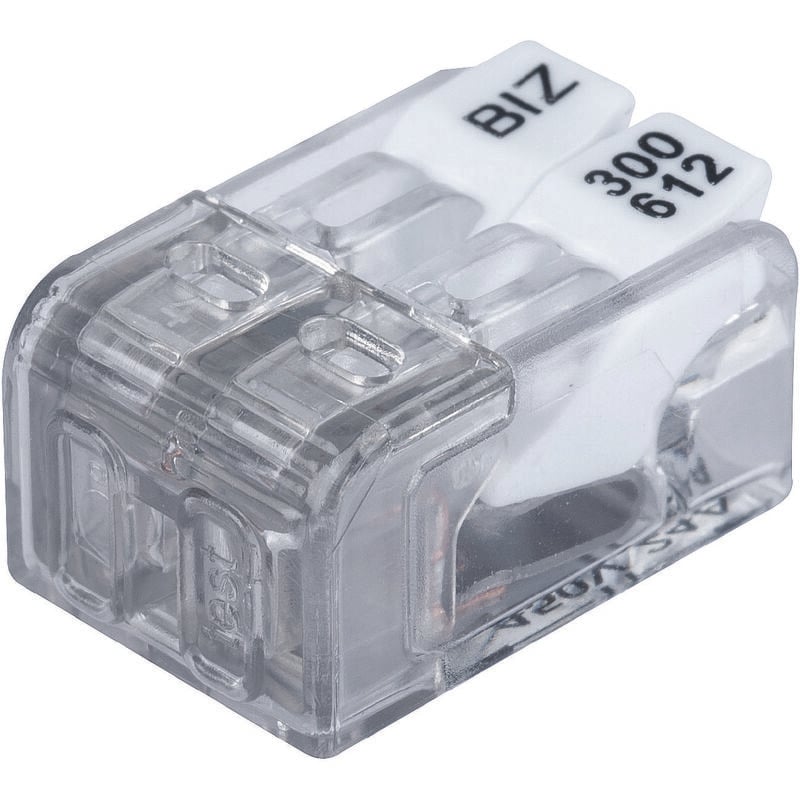 Borne de connexion - a leviers - 2 entrées - bizwing - mini - 0.2 à 2.5 mm2 - boite de 100 Bizline 300612