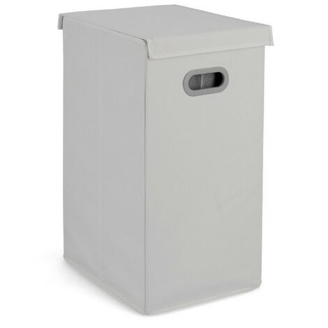 Bizzotto Cesto Porta Biancheria Tidy Rett - Salvaspazio con Coperchio - Grigio