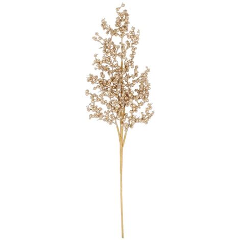 BIZZOTTO, DECORAZIONE NATALIZIA, RAMO GAYNOR CON BACCHE ORO, H70CM, NATALE, ADDOBBI DI NATALE